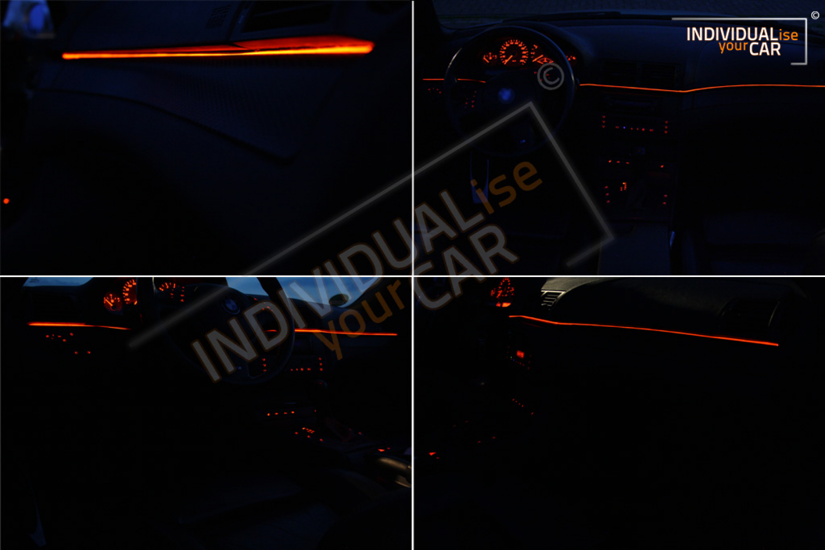EL Ambiente Lichtleiste Ambientebeleuchtung passend für BMW 3er E46 Armaturenbrett