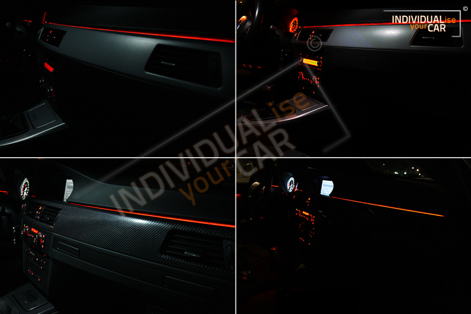 EL Ambiente Lichtleiste Ambientebeleuchtung passend für BMW 3er E90 E91 E92 E93 mit Navi Armaturenbrett