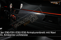 EL Ambiente Lichtleiste Ambientebeleuchtung passend für BMW 3er E90 E91 E92 E93 mit Navi Armaturenbrett