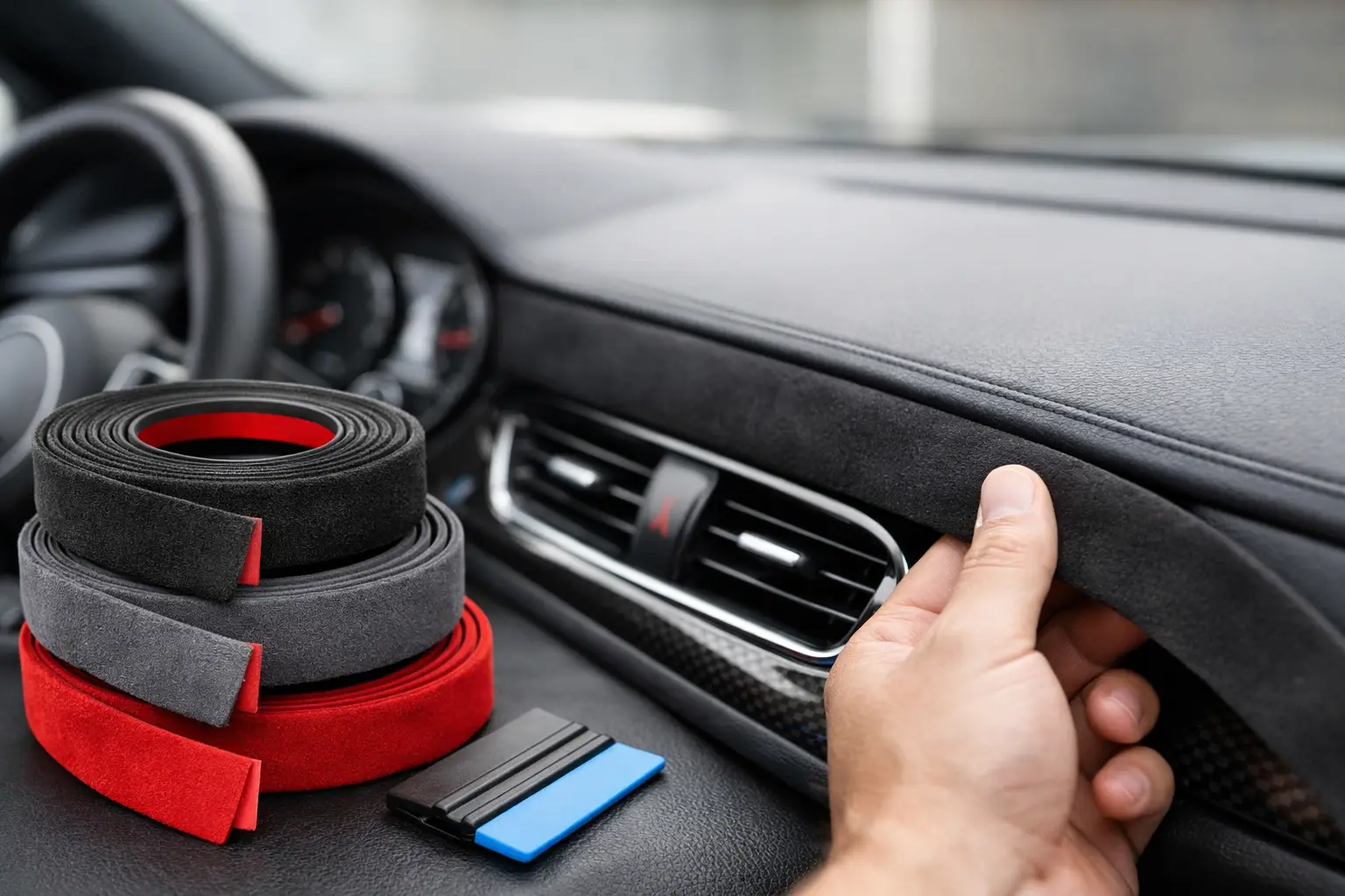 Mikrofaser-Zierleisten selbstklebend fürs Auto