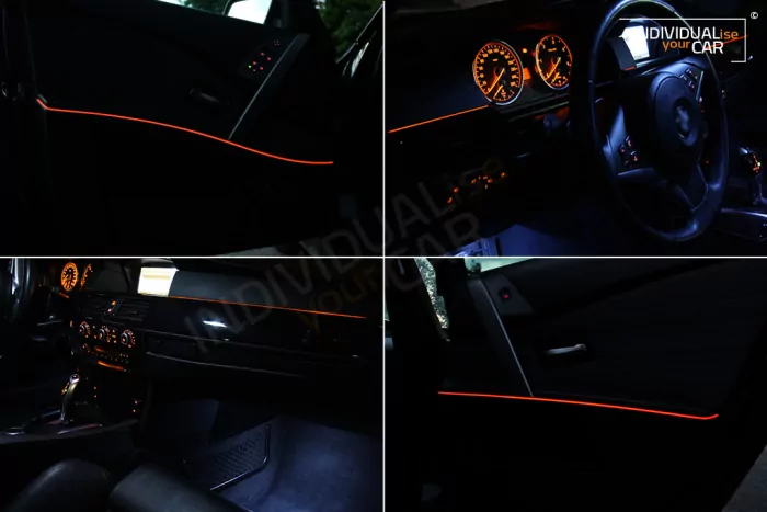 EL Ambiente Lichtleiste Ambientebeleuchtung für BMW 5er E60 E61 - Komplettset