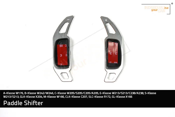 Paddle Shifters Aluminium für A-Klasse W176, B-Klasse W242/W246, C-Klasse W205/S205/C205/A205, E-Klasse W213/S213/C238/A238, S-Klasse W213/S213, GLK-Klasse X204, M-Klasse W166, CLK-Klasse C207, SLC-Klasse R172, GL-Klasse X166