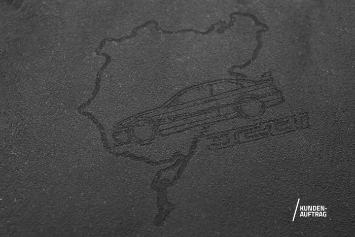 Laser engraving graphics/logos on microfiber