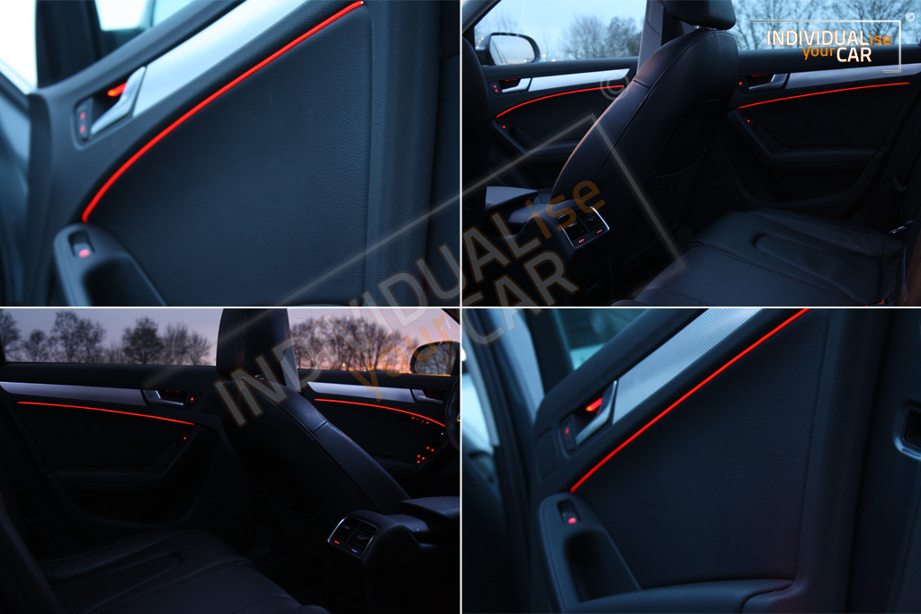 LED EL Innenraumbeleuchtung Ambientebeleuchtung Audi A4 B8 8K Lichtleisten BLAU