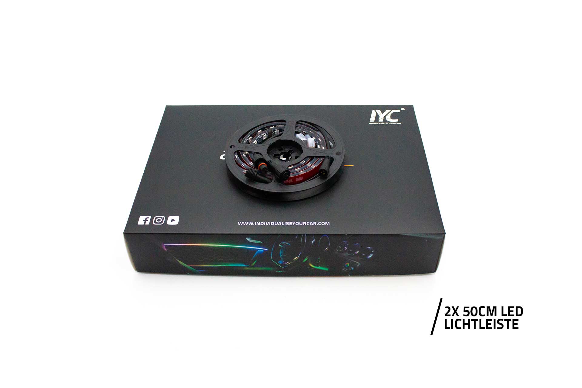 LETRONIX Rainbow RGB RGBIC LED Unterbodenbeleuchtung 2.0  2x 50cm 150cm 50cm