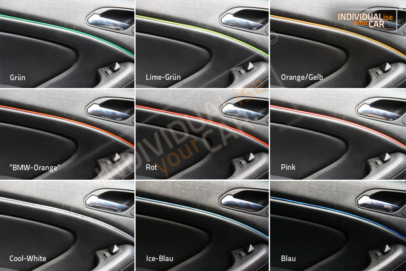EL Ambiente Lichtleiste Ambientebeleuchtung passend für BMW 5er E60/E61 - Türen