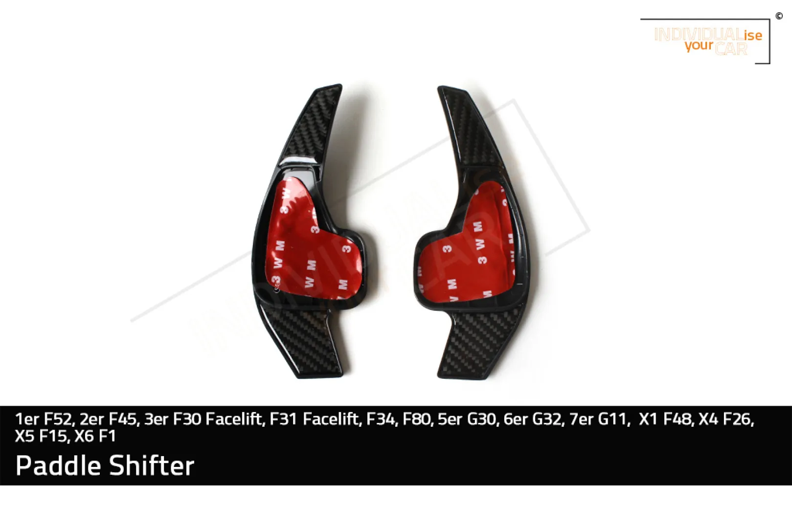 Paddle Shifters Carbonlook für 1er F52, 2er F45, 3er F30 Facelift, F31 Facelift, F34, F80, 5er G30, 6er G32, 7er G11, X1 F48, X4 F26, X5 F15, X6 F16