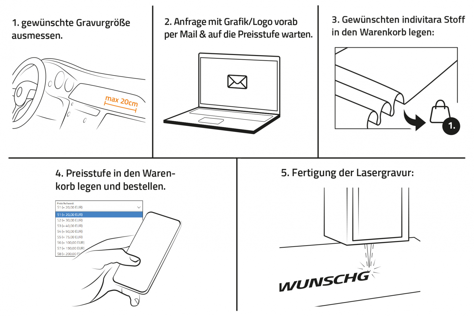 Lasergravur Grafiken/Logos auf indivitara