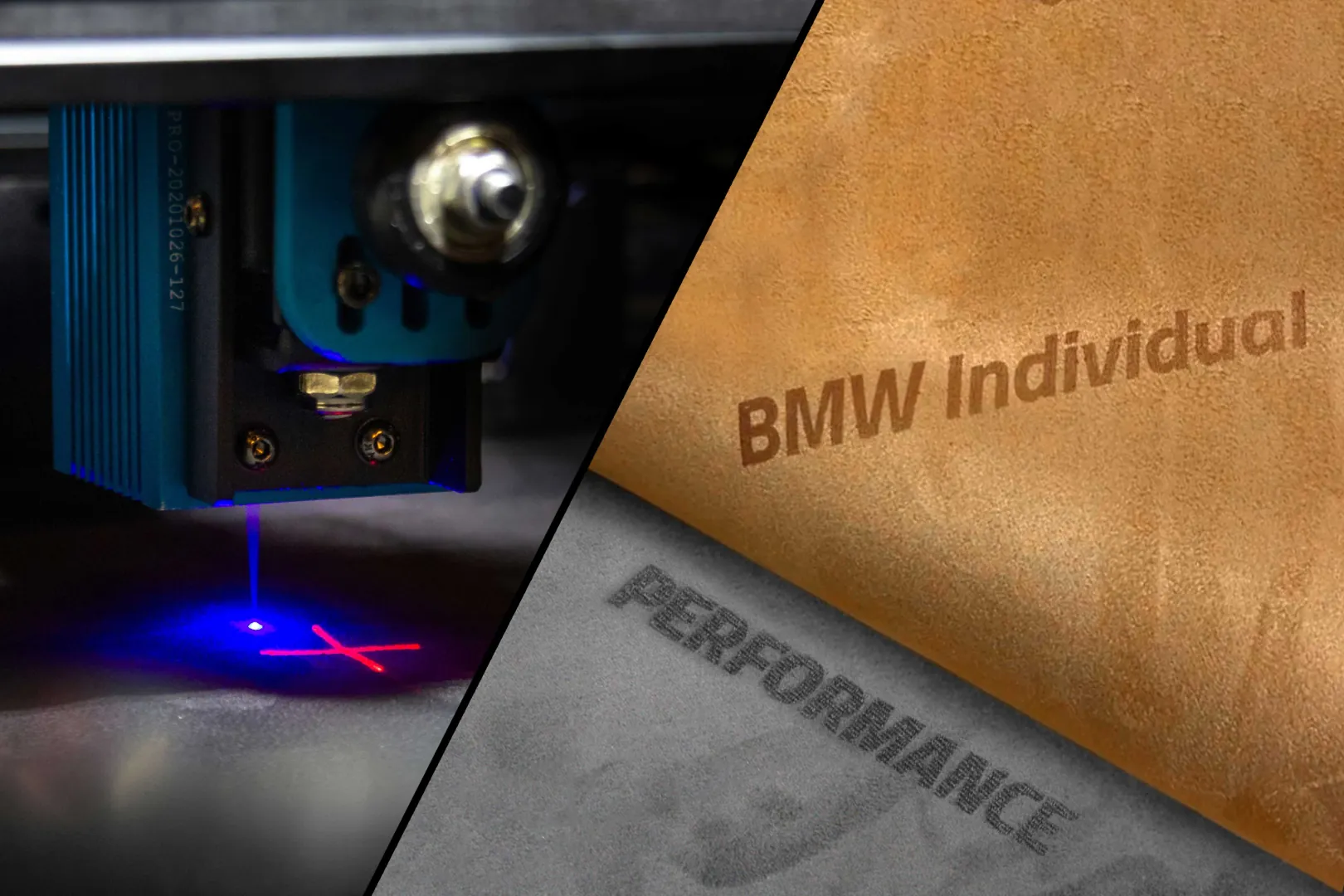 Lasergravering af tekst på indivitara